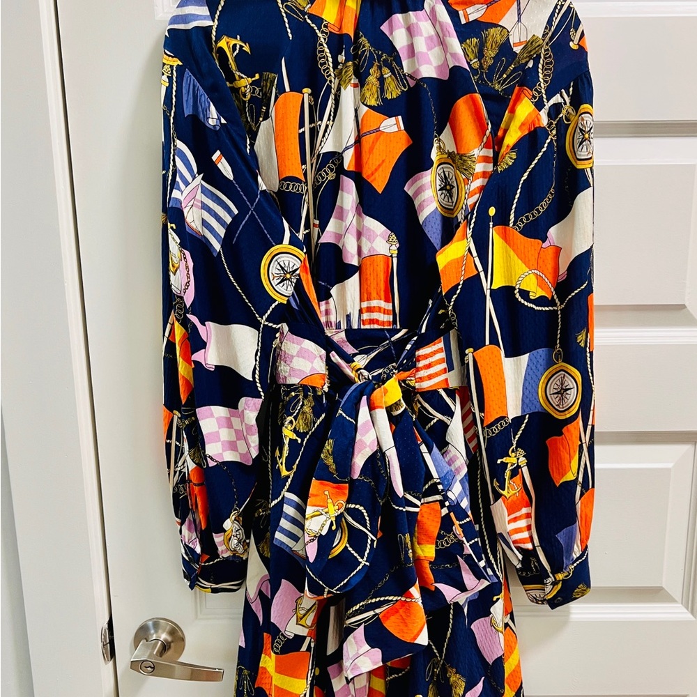 Anthropologie Maeve Nautical Flag Mini Shirtdress Size L - Picture 8 of 10